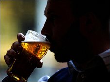Man drinking beer