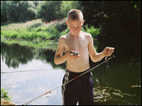 Fishing and texting