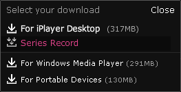 BBC iPlayer download options