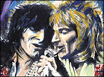 Ronnie Wood and Rod Stewart (c) Ronnie Wood