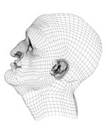 Computer image of da Vinci head