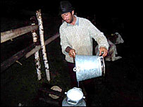 pouring milk