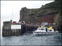 Flying Christine in Sark Harbour