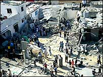 Casa destruída no campo de refugiados de Jabaliya