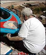 Painting the boat