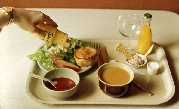 Tray laid for lunch