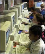 Children in front of computers