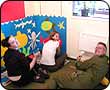 BBC Radio Northampton staff work at the Pavilion playgroup