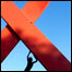 Aids ribbon in Durban, South Africa 2000, (AP Photo)