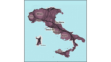 Itália (Foto: Worldmapper.org/SASI Group (University of Sheffield))