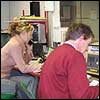 Liz Lane and Richard Sykes in the phone-in area