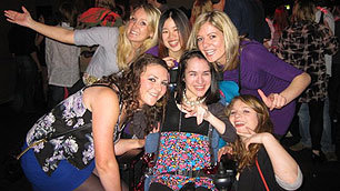 Charlotte out clubbing with friends