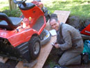 Ashley and tractor