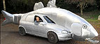 Andy Hazell in his converted fish car