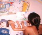 Bruno, Iago and me reading stories.