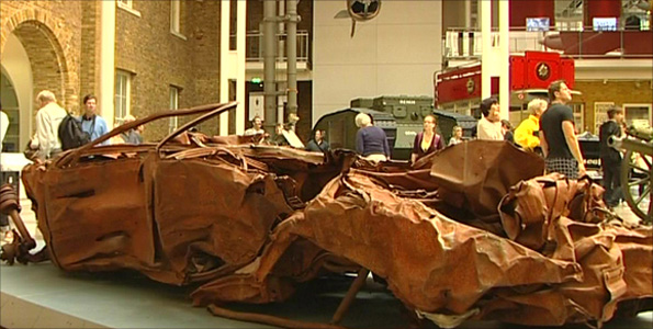 Bombed out car