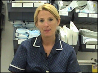 Carolyn at work. 