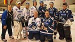 Chris Evans and Jonny Saunders in ice hockey outfits