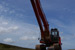 A digger which removed a World War II spitfire from a bog in Inishowen