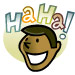 A man laughing