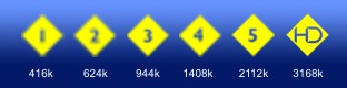 row of diamonds showing increasing definition with increasing bandwidth