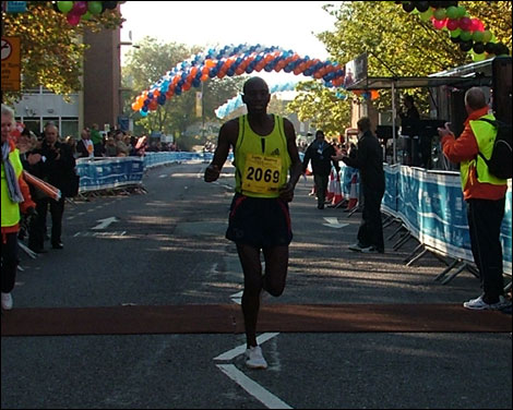 Finish of the Lady Godiva Half Marathon.